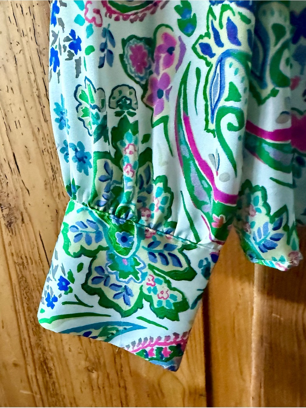 Zara Green & White Paisley Button-Down Shirt - Picture 5 of 6